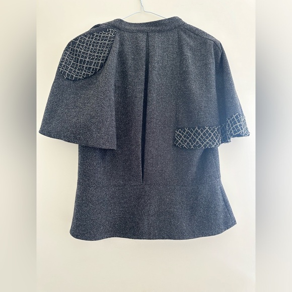 Mark + James by Badgley Mischka Cape Blazer Charcoal Gray Size Medium - Picture 2 of 9